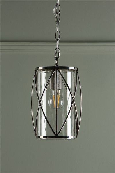 (image for) Laura Ashley Beckworth Lantern Polished Nickel Glass